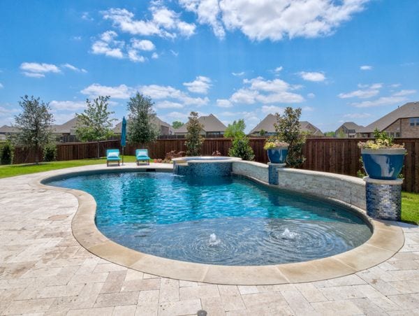 A beautiful concrete swimming pool