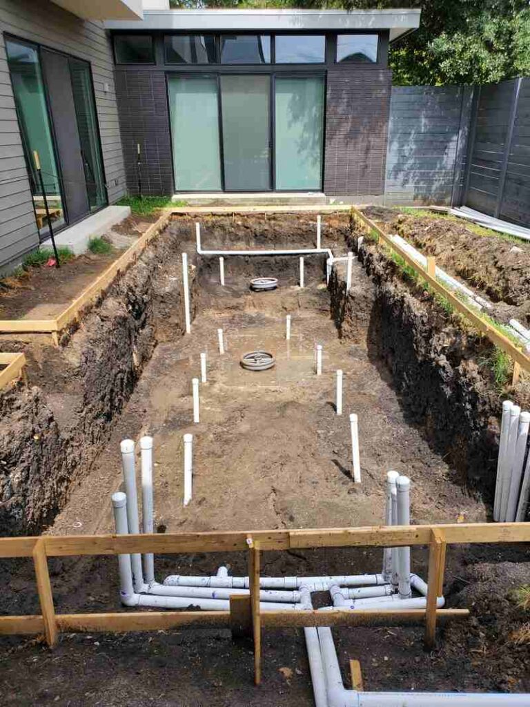 A pool in mid construction