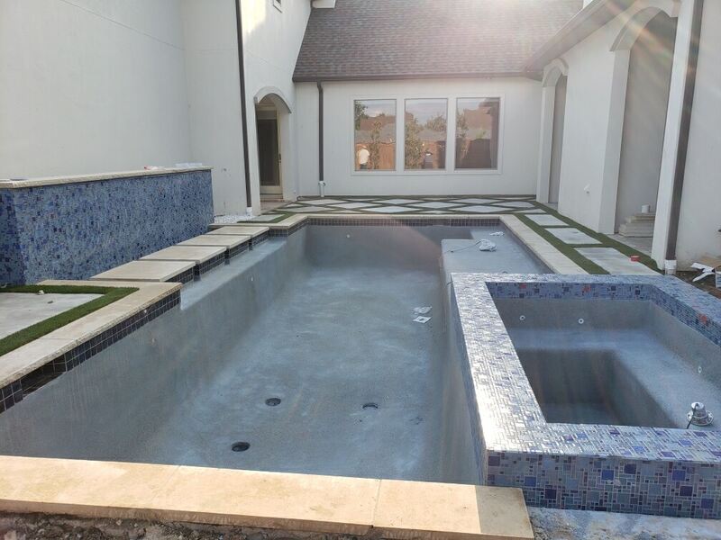 A pool in mid construction