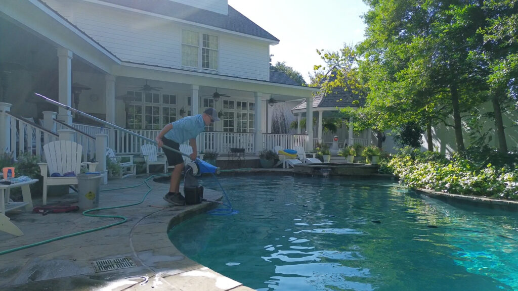 Pool Maintenance in backyard
